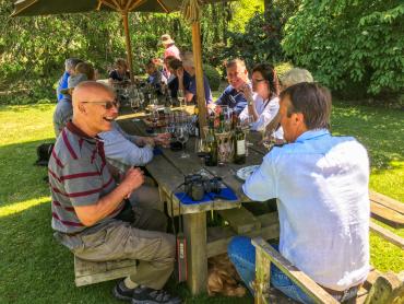 Guests enjoying a hosted lunch in Canterbury
