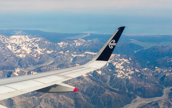 Views of the Southern Alps from an Air New Zealand flight