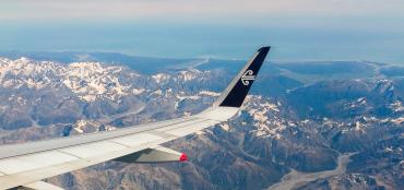 Views of the Southern Alps from a domestic flight in New Zealand