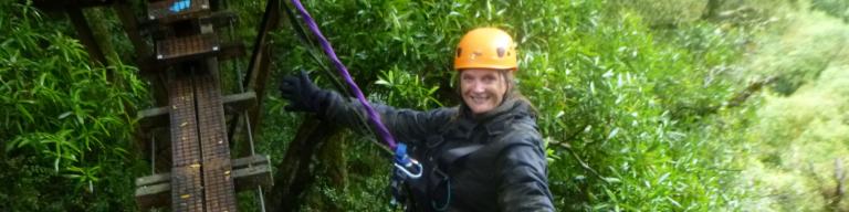 New Zealand traveller Susan on the Rotorua Canopy tour