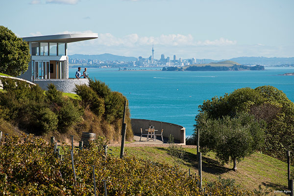 Views of the Hauraki Gulf and Auckland City from Waiheke Island Winery - Julian Apse