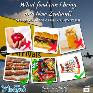 Photos of food types you can and can't bring into New Zealand